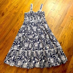 Navy and White Floral Dress